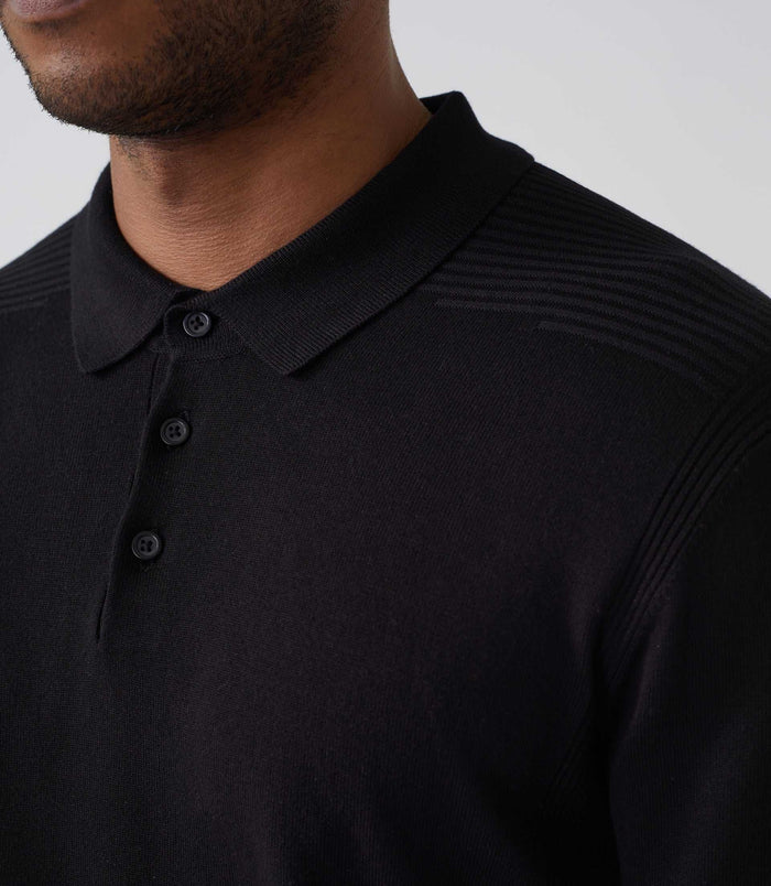 Izac Polo Manches Longues Noir "Diego"
