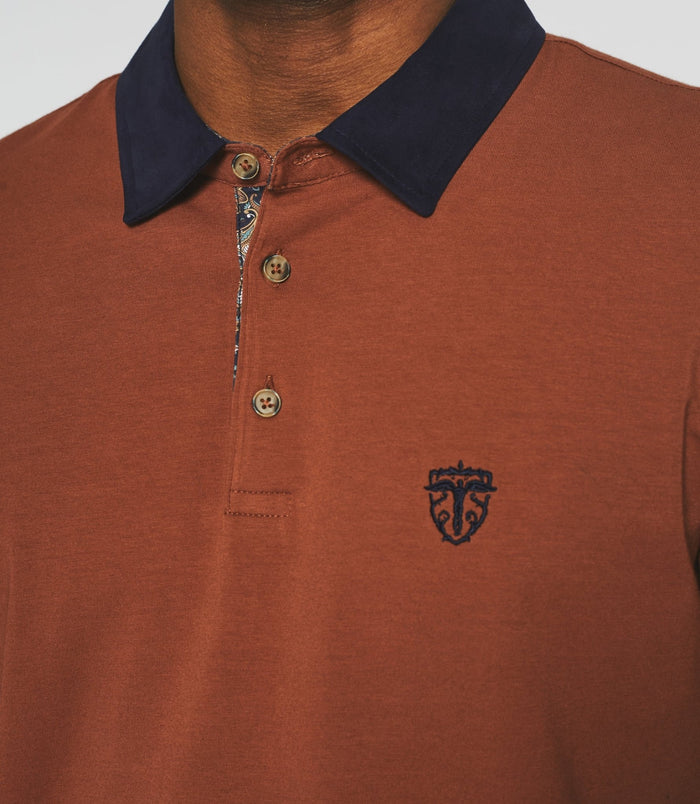 izac Polo manches longues terracotta NARA