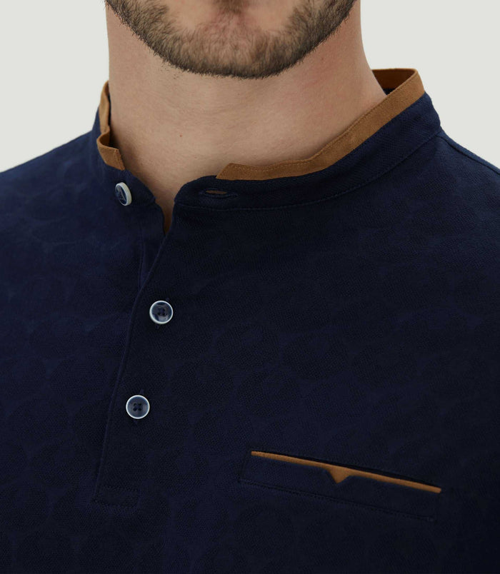 Izac Polo Marine Col Contrasté "Cyril"