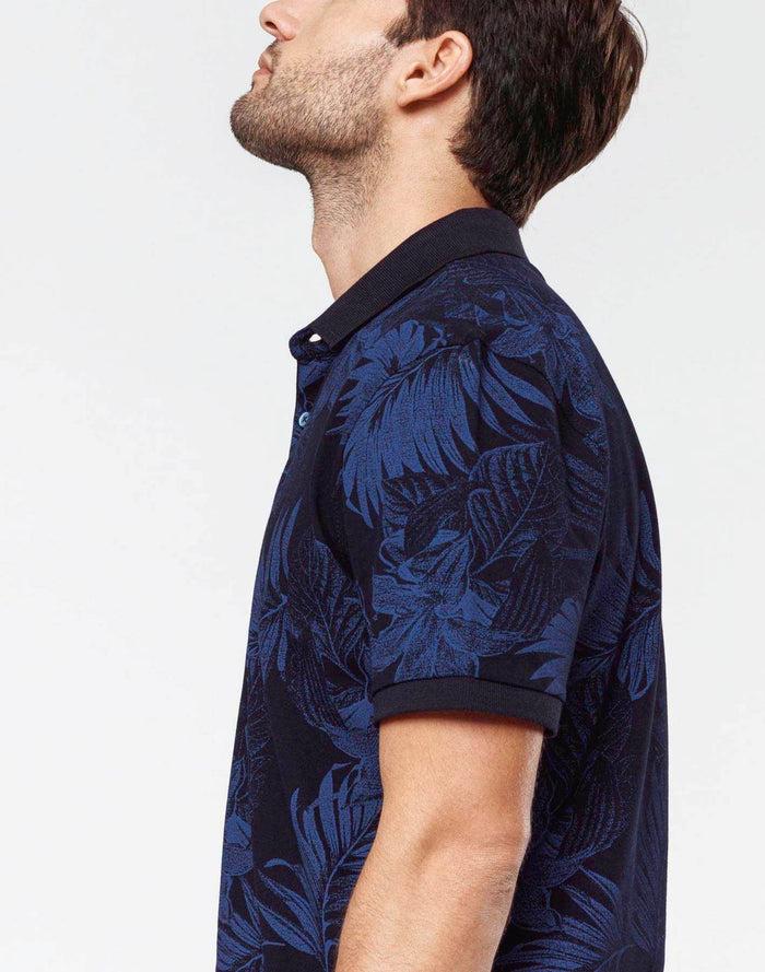Izac Polo Marine Fleurs Tropicales