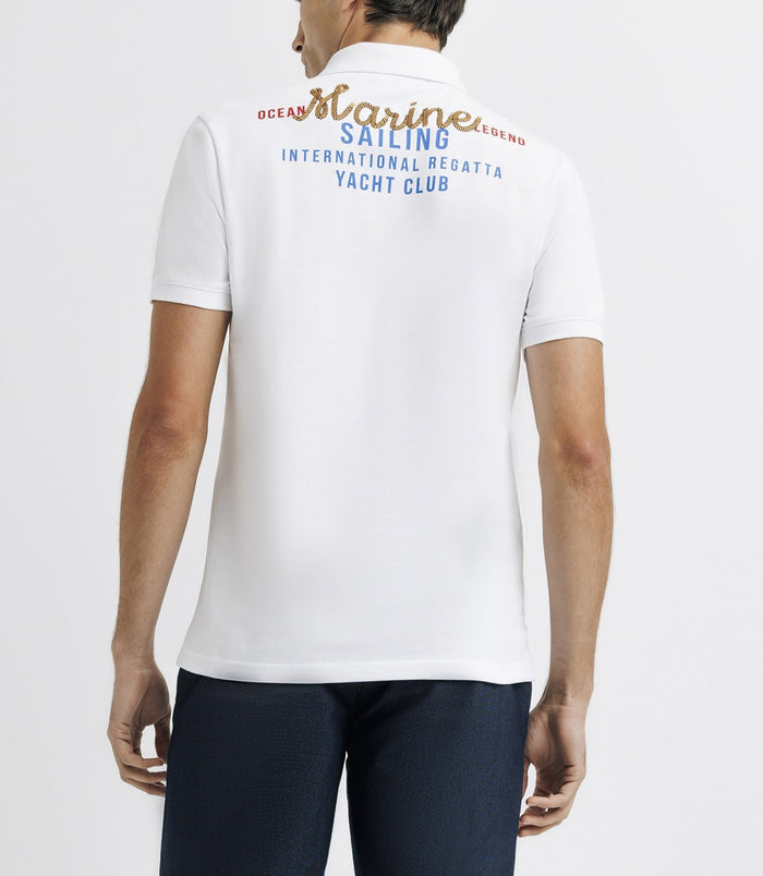 Izac Polo Nid D'abeille Avec Patch Blanc