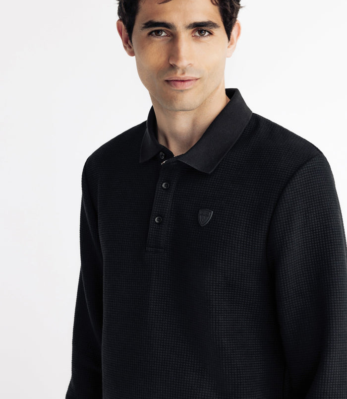 Izac Polo Nid D'abeille Noir