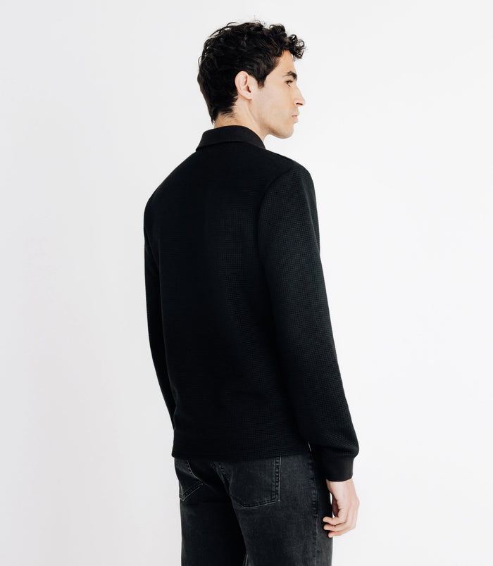 Izac Polo Nid D'abeille Noir