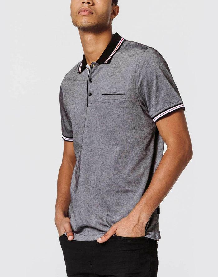 izac Polo Noir Rayures