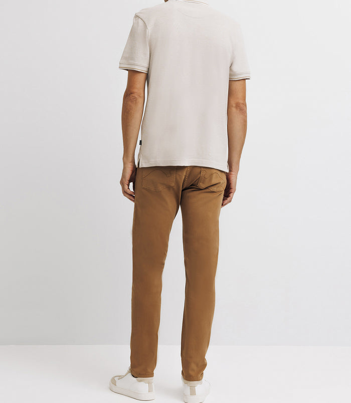 Izac Polo Piqué Avec Broderie Beige