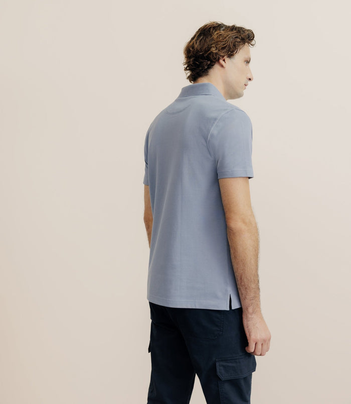 Izac Polo Piqué Bleu Gris