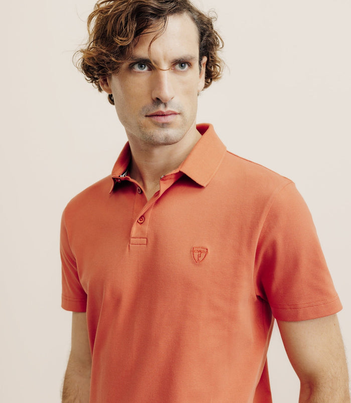Izac Polo Piqué Orange Foncé