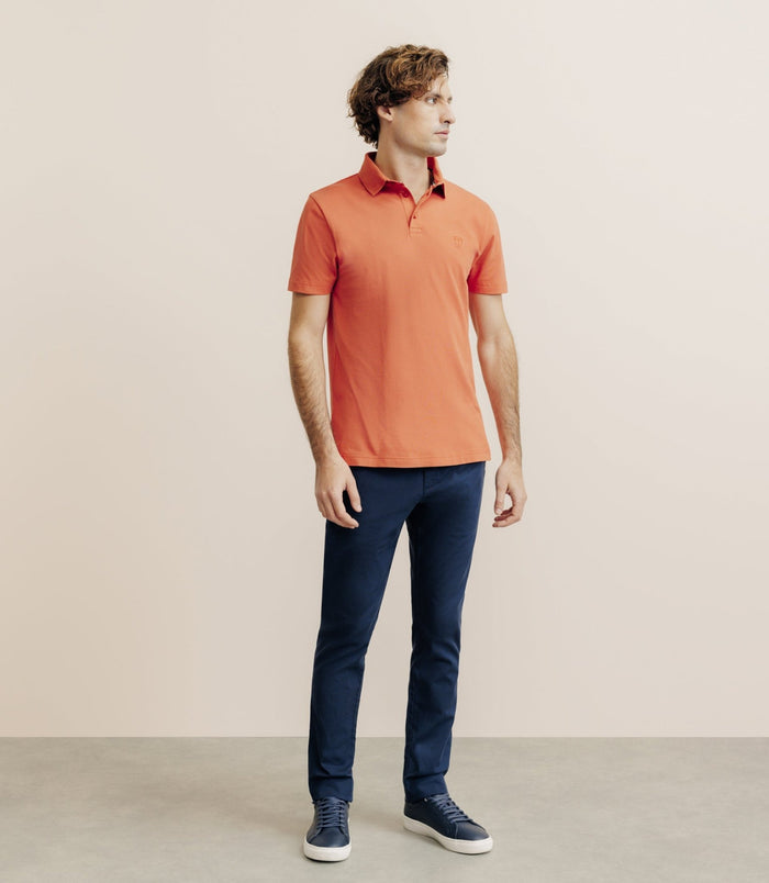 Izac Polo Piqué Orange Foncé