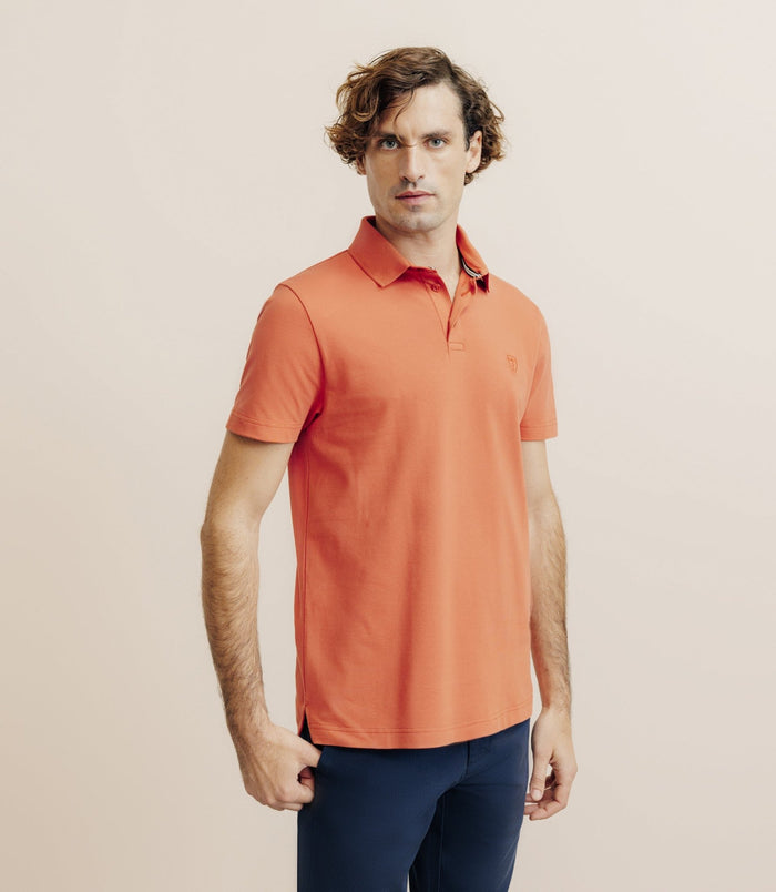 izac Polo piqué orange foncé