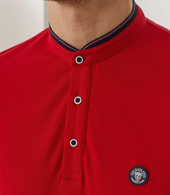 Izac Polo Rouge Col Mao "Rudolph"