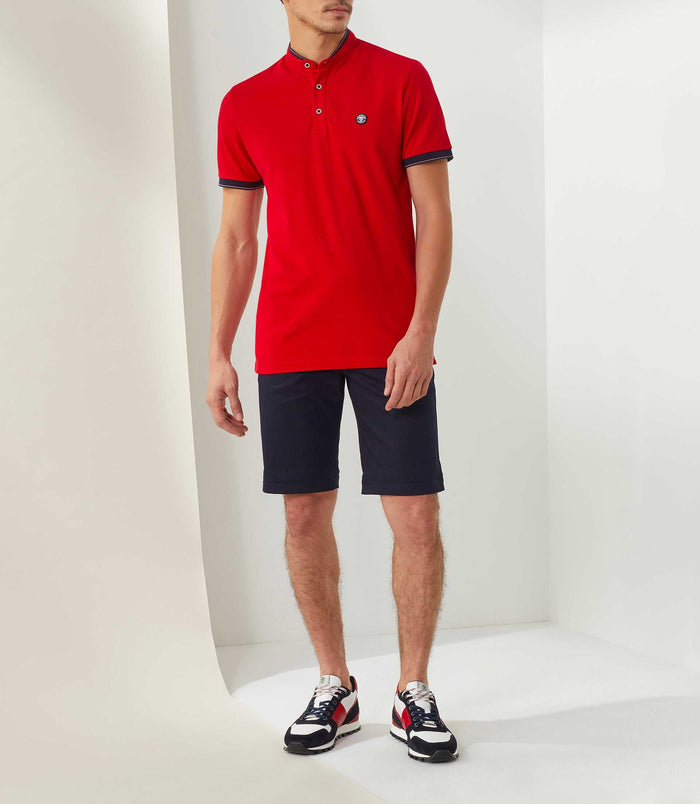 Izac Polo Rouge Col Mao "Rudolph"