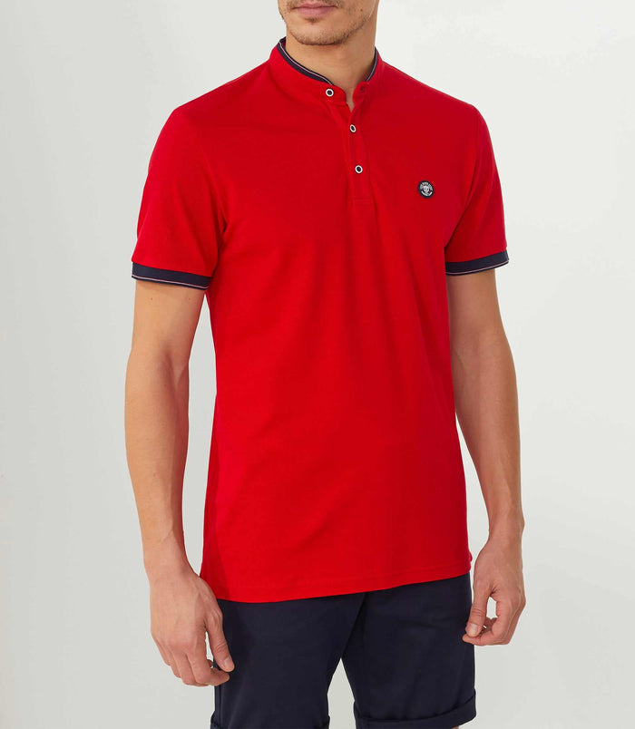 izac Polo rouge col mao "Rudolph"