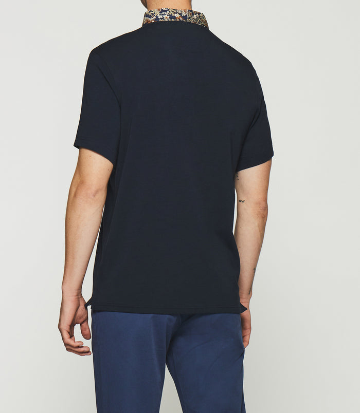 Izac Polo Uni Avec Broderie Marine GAETHAN