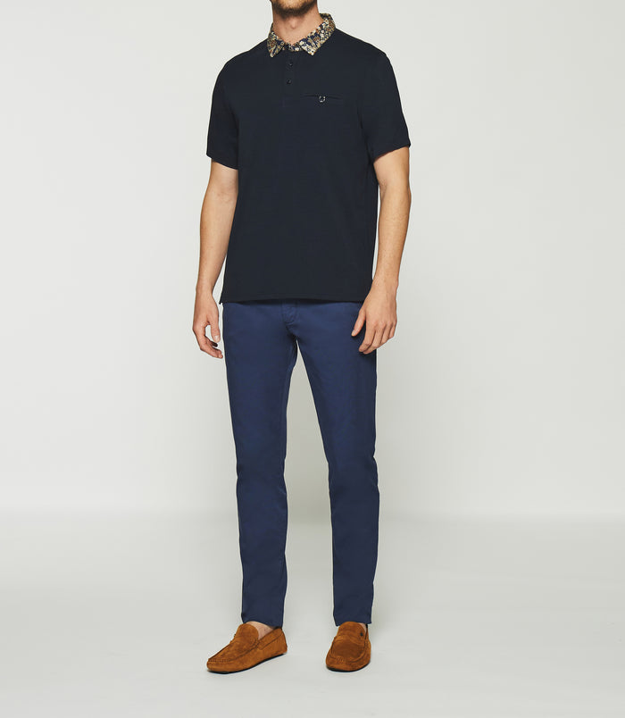 Izac Polo Uni Avec Broderie Marine GAETHAN