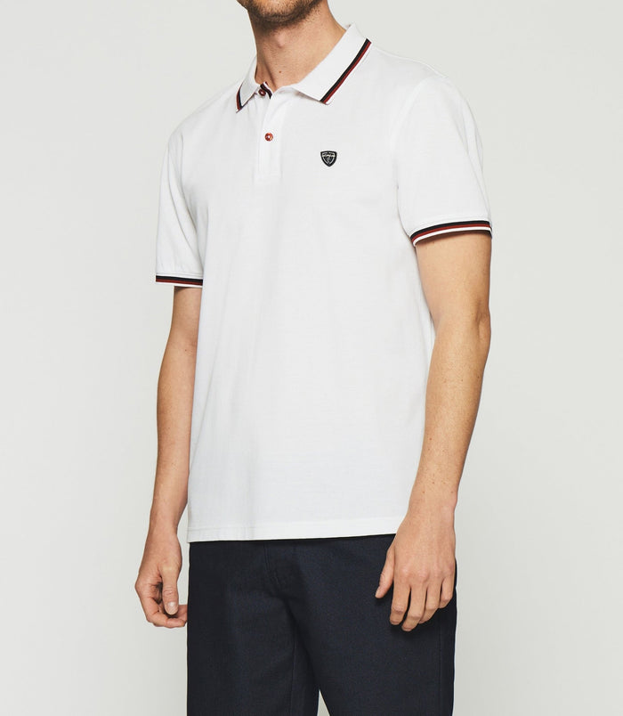 Izac Polo Uni Avec Fantaisies Blanc GILLES