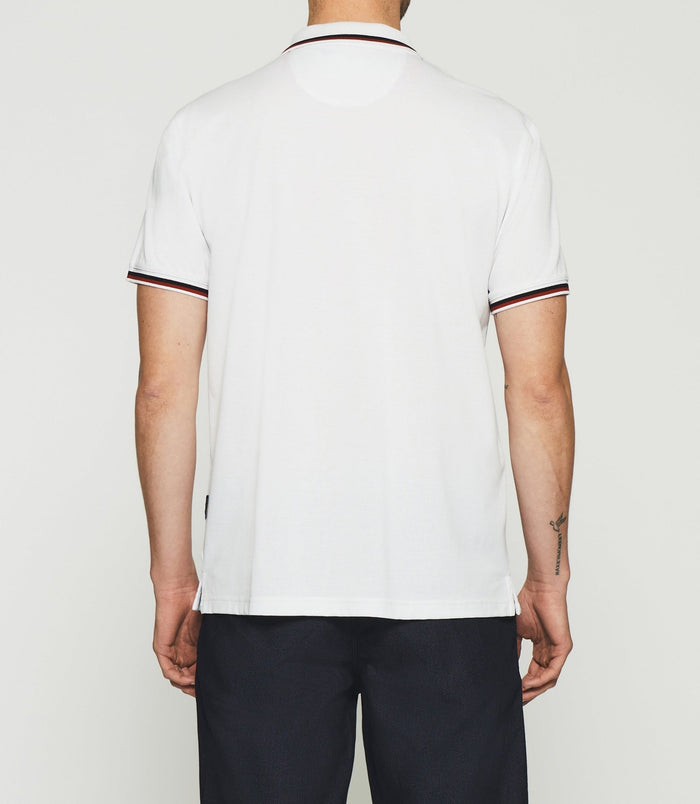 Izac Polo Uni Avec Fantaisies Blanc GILLES