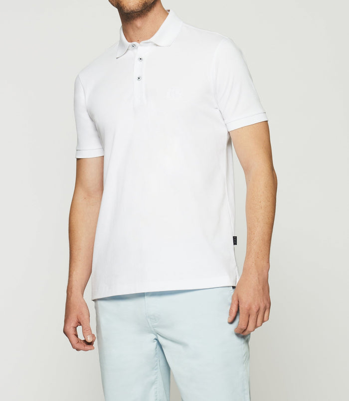 Izac Polo Uni Blanc Manches Courtes GREGOR