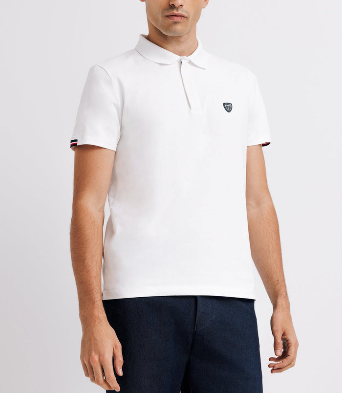Izac Polo Uni Blanc Manches Courtes GREGORY