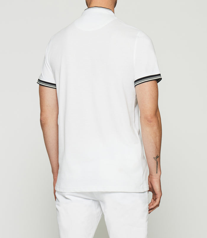 Izac Polo Uni Col Mao Blanc GAEL