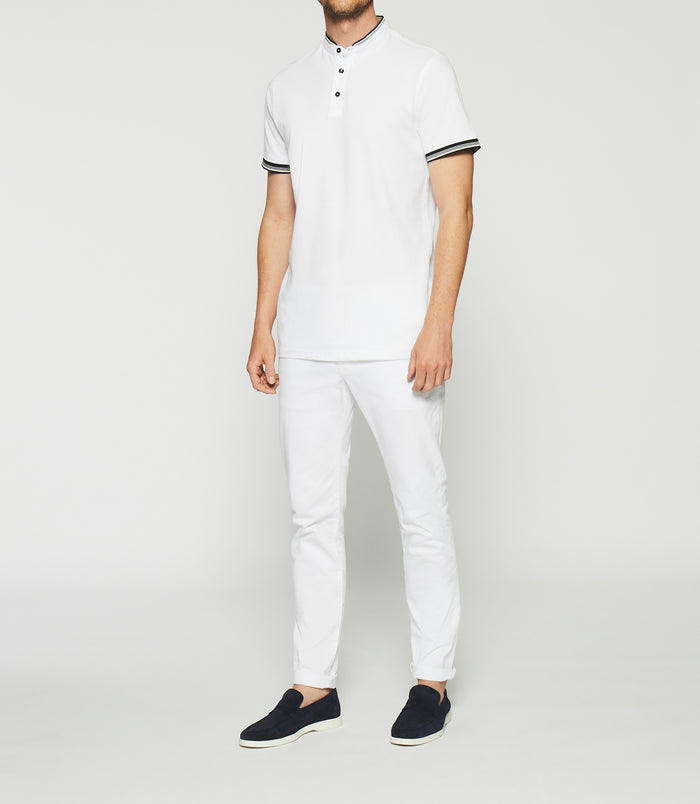 izac Polo uni col mao blanc GAEL