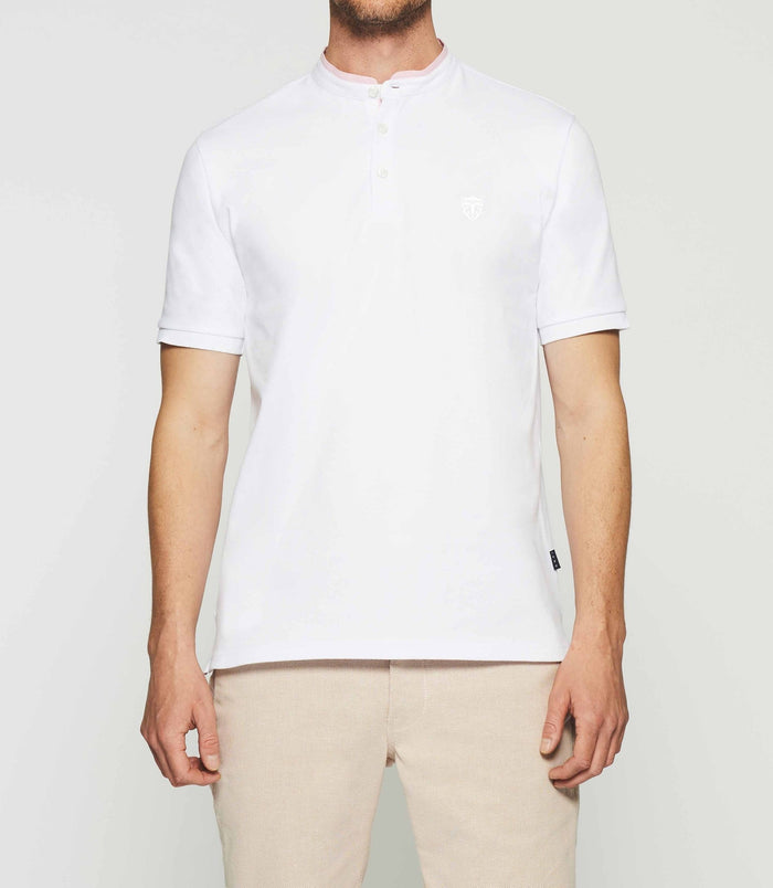 Izac Polo Uni Col Mao Blanc GASPAR