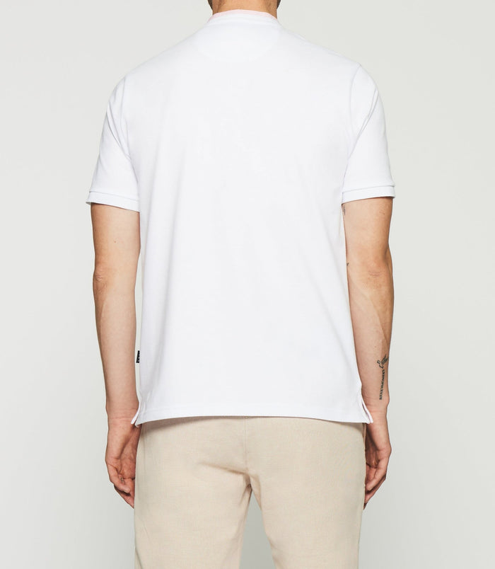 Izac Polo Uni Col Mao Blanc GASPAR