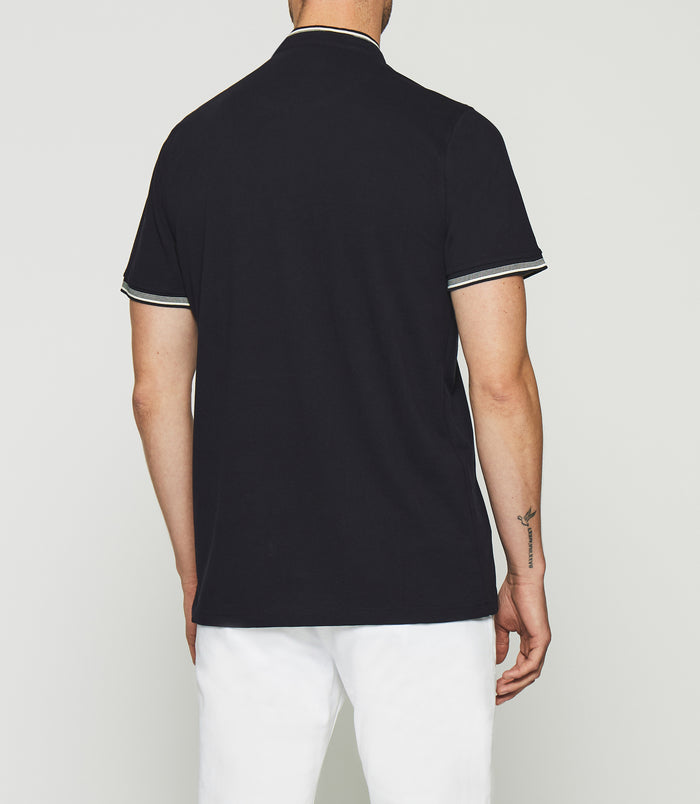 Izac Polo Uni Col Mao Marine GAEL