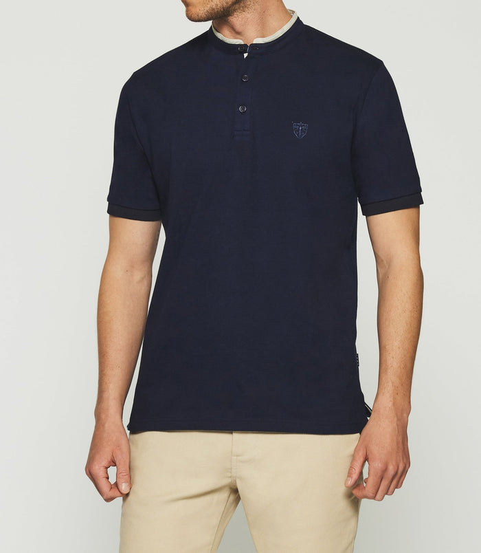 Izac Polo Uni Col Mao Marine GASPAR