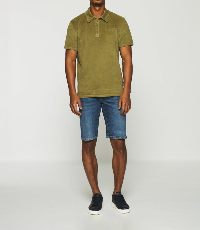 izac Polo uni en maille éponge avec poche kaki GAI