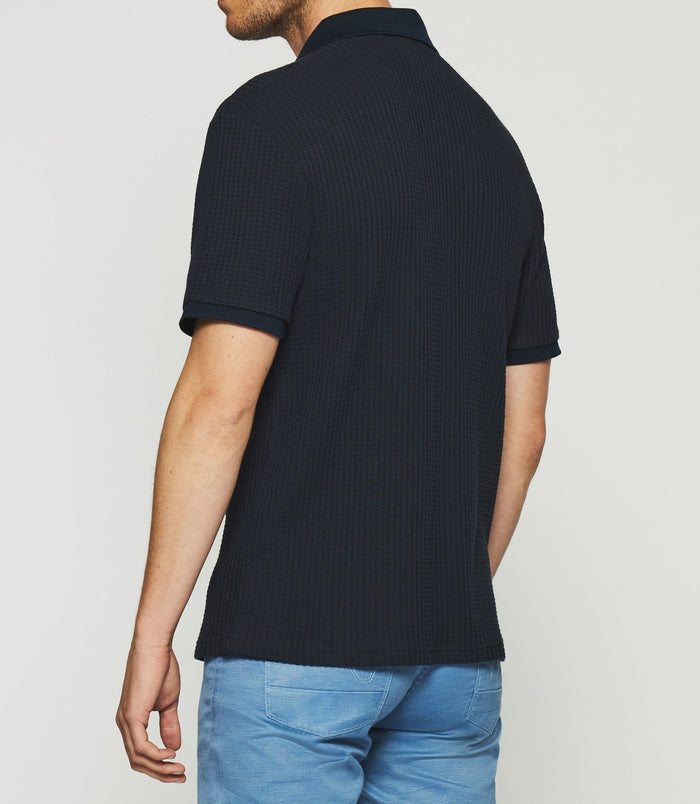 Izac Polo Uni En Maille Fantaisie Marine GEORGE