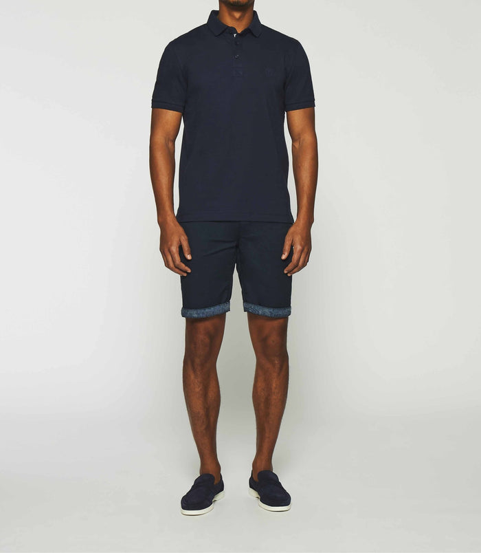 Izac Polo Uni Manches Courtes Marine GREGOR
