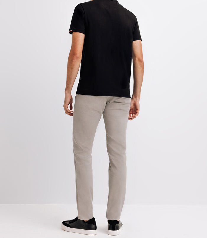 Izac Polo Uni Noir Manches Courtes GREGORY