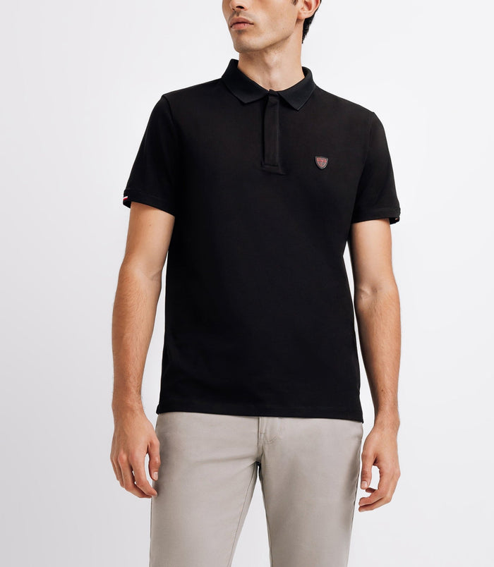 Izac Polo Uni Noir Manches Courtes GREGORY