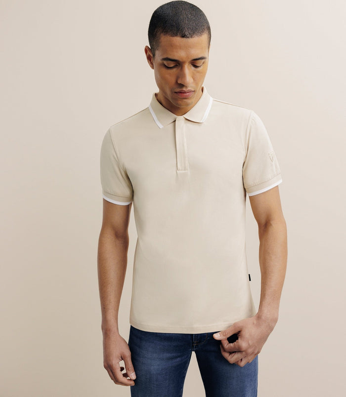 izac Polo zip beige