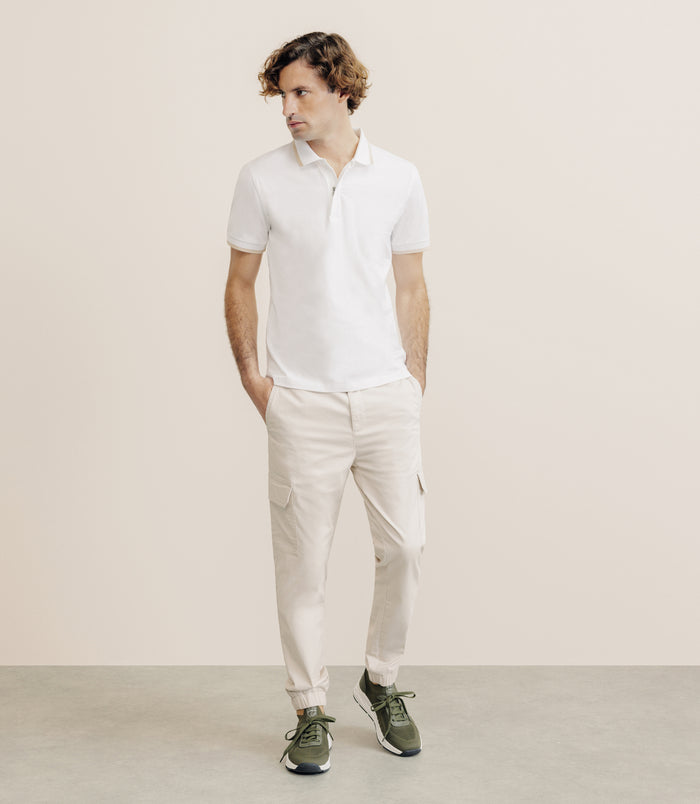 Izac Polo Zip Blanc