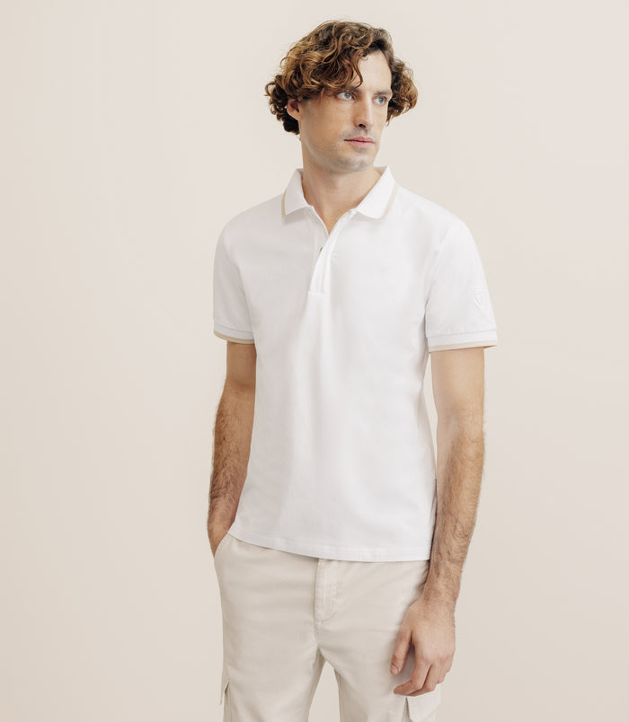 izac Polo zip blanc