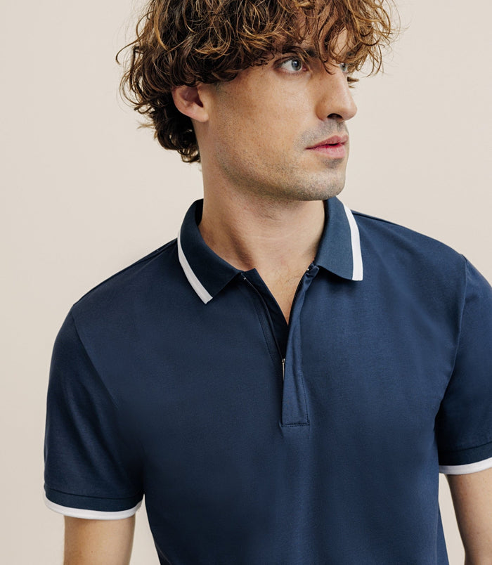 Izac Polo Zip Marine