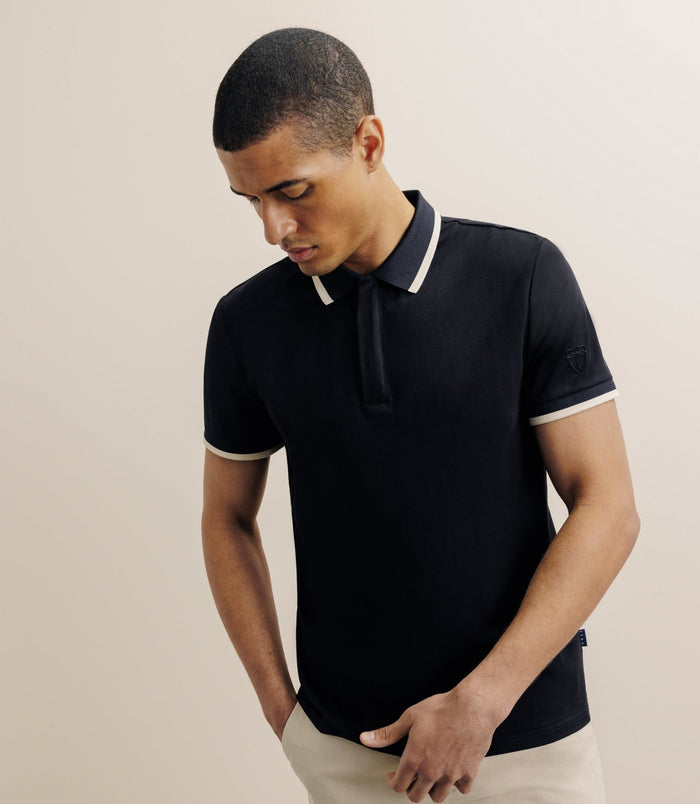 izac Polo zip noir