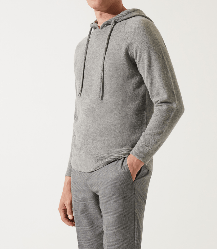 izac Pull à capuche gris chiné