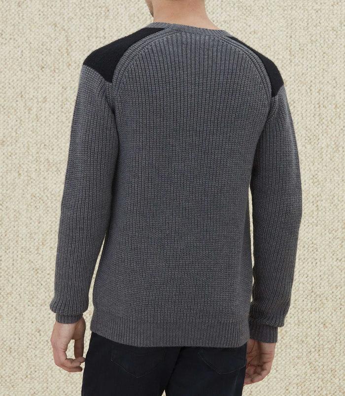 Izac Pull à Empiècements Gris "Lucas"