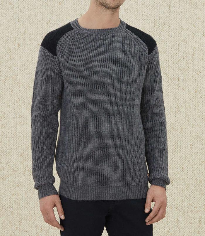 izac Pull à empiècements gris "Lucas"