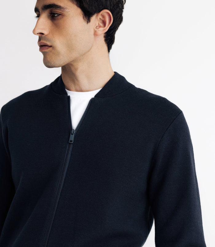 Izac Pull Cardigan Zippé Marine