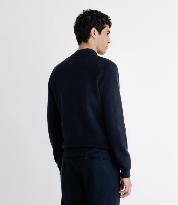 Izac Pull Cardigan Zippé Marine