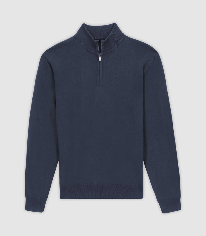 izac Pull col demi zip indigo