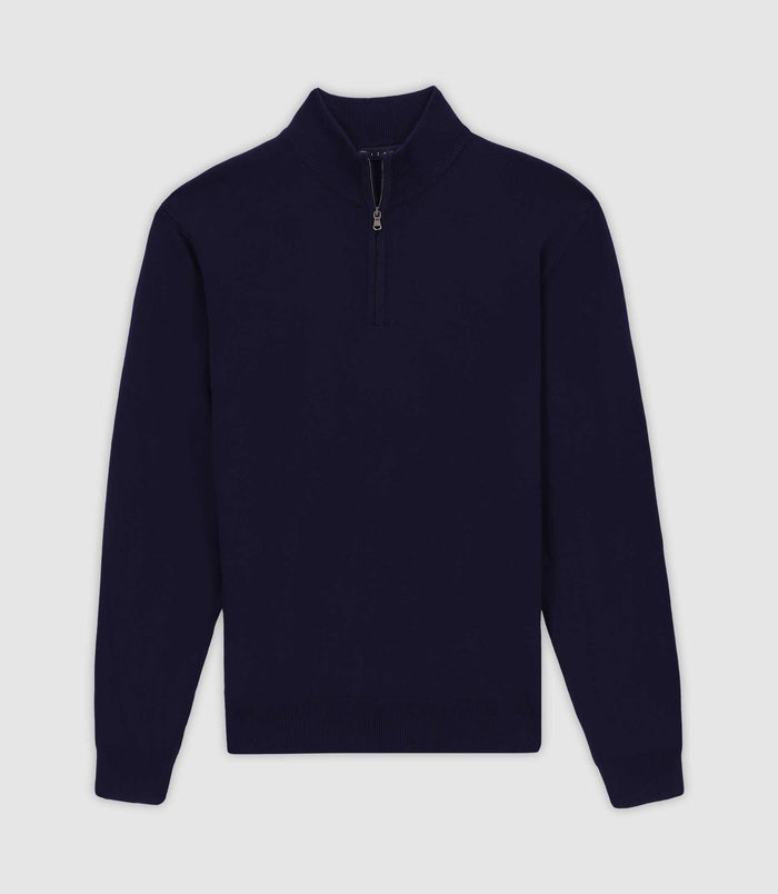 izac Pull col demi zip marine