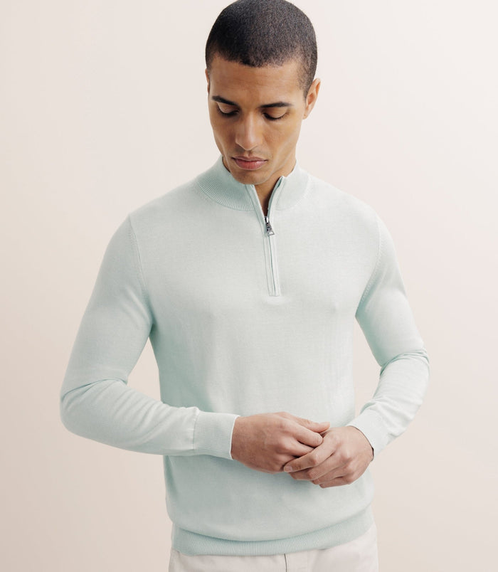 izac Pull col montant camionneur vert