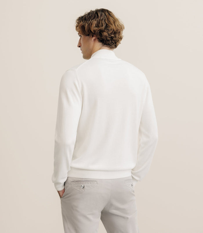Izac Pull Col Montant Demi Zippé écru