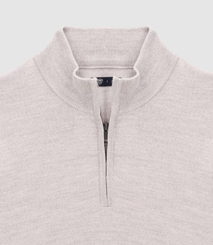 Izac Pull Col Montant Gris Beige