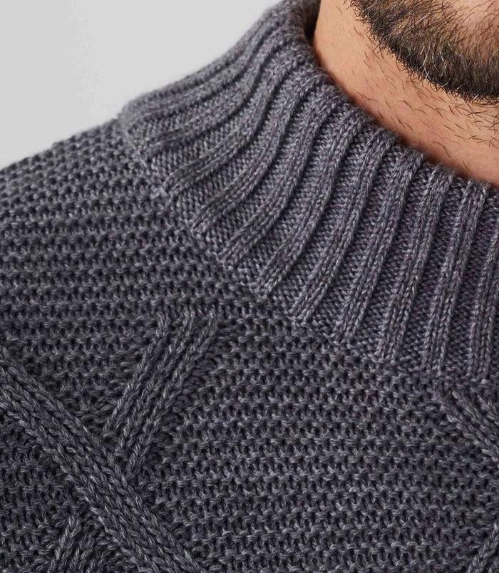 Izac Pull Col Montant Laine Gris "Simeo"