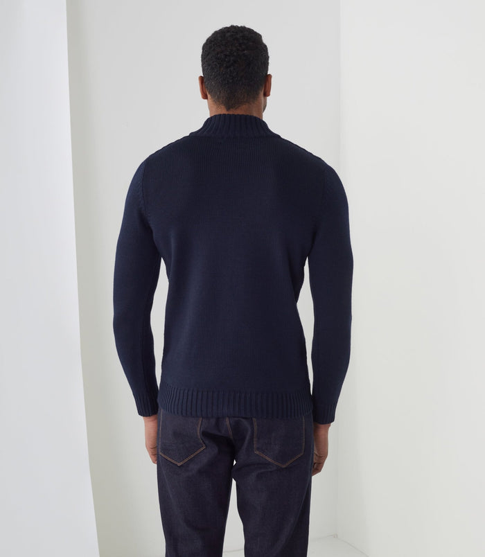 Izac Pull Col Montant Laine Marine "Simeo"